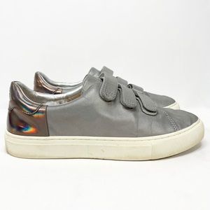 TORY SPORT Metallic Silver Contrast Strap Sneakers